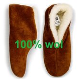 Spaanse slof 100%wol cognac